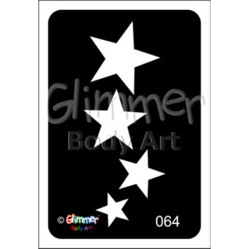 Glitter tattoo 064 4 stars Pack Of 5 (064 4 stars Pack Of 5)